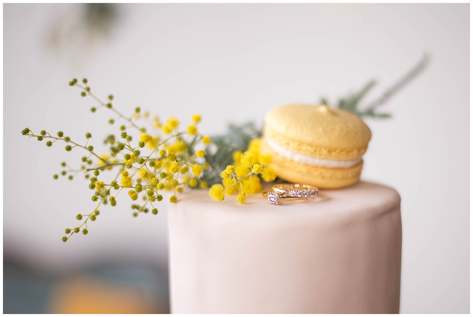 Wedding Macaroons and Cake, Spring Wedding | Monica Brown Photography monicabrownphoto.com